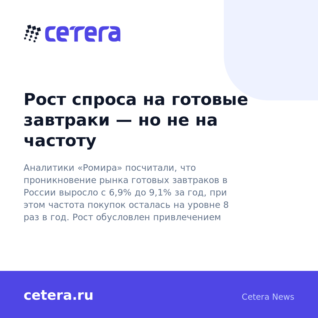 Рост спроса на готовые завтраки — но не на частоту